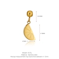 Golden stainless steel lemon slice charm pendant for DIY necklace and jewelry making - Gold