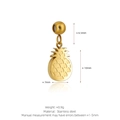 Gold stainless steel pineapple pendant charm with hollow heart texture and beaded bail - Pineapple Style (K04) / Gold
