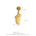 Miniature gold stainless steel baby footprint pendant with heart detail for DIY jewelry - Footprint Style (K07) / Gold