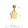 Polished golden stainless steel dog paw print charm pendant with beaded bail detail - Dog Paw Style (K08) / Gold