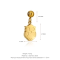 Golden stainless steel owl pendant for DIY necklaces with dimensions 10x7mm and 0.9g - Owl Style (K09) / Gold