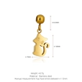 Golden stainless steel cat silhouette pendant with bead bail for DIY necklaces - Cat Silhouette Style (K11) / Gold
