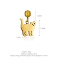 Golden stainless steel cat shaped mini pendant charm with cutout dots for jewelry making - Gold