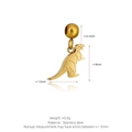 Golden dinosaur charm pendant in stainless steel for DIY necklaces and jewelry making - Tyrannosaurus Style (K14) / Gold