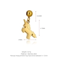 Golden stainless steel running unicorn charm with large hole bead for necklaces - Unicorn Style (K15) / Gold