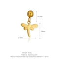 Gold stainless steel dragonfly pendant with matte finish wings for DIY necklaces - Dragonfly Style (K16) / Gold