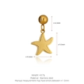 Gold stainless steel starfish pendant charm for necklaces with a polished and matte finish - Starfish Style (K17) / Gold