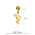 Miniature matte gold dolphin pendant made of stainless steel for DIY necklaces - Dolphin Style (K19) / Gold