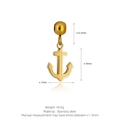 DIY gold stainless steel anchor pendant charm for necklaces with 15.5mm length - Anchor Style (K20) / Gold