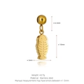 Miniature golden stainless steel fishbone pendant for DIY necklaces and crafts - Fishbone Style (K21) / Gold
