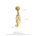 Gold stainless steel seahorse pendant charm for DIY jewelry making 12mm x 5mm accessory - Gold