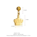 DIY gold stainless steel crown pendant charm for necklaces with size and weight details - Crown Style (K23) / Gold