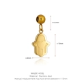 Miniature golden stainless steel Hamsa charm for DIY necklaces with 10mm height size - Hamsa Hand Style (K24) / Gold