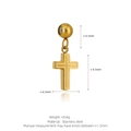 Miniature gold stainless steel cross pendant charm for DIY necklaces and jewelry making - Cross Style (K26) / Gold