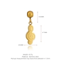 Golden musical note pendant in stainless steel with a frosted finish and mirror reflection - Musical Note Style (K28) / Gold