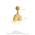 Miniature matte gold stainless steel rainbow charm with cloud detail for DIY jewelry - Rainbow Style (K29) / Gold