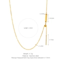Gold plated stainless steel necklace with rectangular bar pendant and O-chain details - Adjustable Necklace / Gold