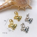 Detail view of 10mm crab pendants in gold and silver finish for DIY jewelry making - Silver Tiny Crab Pendant Only (Without Chain) (25110216)