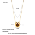 Macro detail of horseshoe tiger eye pendant with full size and material specifications - Horseshoe Style (DFN324)