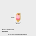 Detail view of a 15mm gold stainless steel ice cream pendant with pink zircon and enamel - Ice Cream Shape (DFC181)