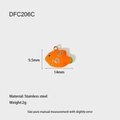 Macro shot of orange fish-shaped stainless steel charm with colorful enamel patterns - Orange Fish (DFC206C)