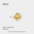 Polished stainless steel scallop shell pendant in gold finish measuring 15mm by 13.5mm - Gold Scallop Pendant (DFC212)