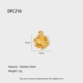Details von Sonnenblume Edelstahl Anhänger mit 1,3g Gewicht und 15mm Größe Angabe - Goldener Sonnenblumen Anhänger (DFC216)