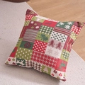 Christmas patchwork throw pillow cover featuring reindeer and snowflake patterns - 60x60cm / Christmas Patchwork Gingerbread Man