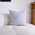 Modern square pillowcase with black grid pattern on white textured fabric for sofa - 30-50 / White Grid Cushion Cover