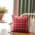 Classic red plaid decorative pillow cover on white vintage bench for festive home decor - 60x60cm / Red Christmas Plaid