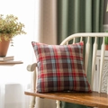 Klassieke kussenhoes met schotse ruit in bruin en rood voor bankdecoratie - Bruine Geruite Kussensloop / 60x60cm