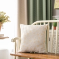 Square festive pillow cover with golden snowflake pattern on beige cotton linen fabric - 60x60cm / White Gold Bronzing Windbell
