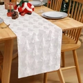 White plush Christmas table runner with 3D embossed holiday tree pattern - Placemat 30-50 / White Plush Christmas Tree