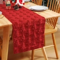 Red Christmas table runner featuring plush 3D tree embroidery on thick fabric - Placemat 30-50 / Red Plush Christmas Tree