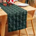 Dark green Christmas table runner with 3D embossed textured pine tree patterns - Placemat 30-50 / Green Plush Christmas Tree
