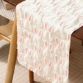 White table runner with 3D embossed pink rabbit patterns on soft plush fabric - Placemat 30-50 / Plush White Bunny