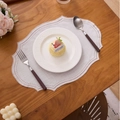 White embroidered vintage placemat with scalloped edges and floral patterns - Camel Border Style (6177750030868)