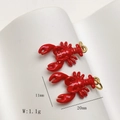 Micro zircon red lobster charm accessory 20mm x 11mm for necklace and bracelet making - Red Lobster Pendant Only (Without Chain) (25110216)