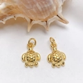 Golden sea turtle pendants with honeycomb texture for jewelry making - Gold Tiny Turtle Pendant Only (Without Chain) (25110216)