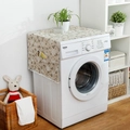Copertura antipolvere in cotone per lavatrice con motivi floreali e tasche laterali - Specifiche Lavatrice / Frigorifero a Porta Singola / Soffione Grigio