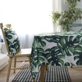 Wasserdichte Tischdecke mit grünen Monstera-Blättern und Kissen für Esszimmerdekor - Monstera-Druck (Blatt ohne Quasten) / 60*60cm