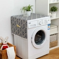 Copertura lavatrice con motivo porcellana blu con tasche laterali e frange a nappa - 55x130 / Porcellana Blu e Bianca