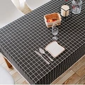 Tovaglia a quadretti bianchi e neri in cotone e lino per l'arredamento della tavola - 140*220cm / Quadri Neri