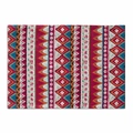 Detailed close-up of bohemian pattern rectangular placemat with ethnic geometric textures - 32x45cm / Red Triangle Pattern