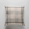 Modern Nordic geometric plaid cushion cover with textured grey and white checkered pattern - Standard Size / Gray And White Plaid Style