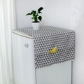 Grey and white geometric triangle dust cover cloth with storage pockets and tassels - Grey Triangle