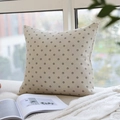 Linen cotton floral throw pillow case in beige on a sunlit window sill for cozy home decor - 45x45 Pillow Cover Only / Coffee Daisy Cushion Cover