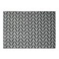 Detail of gray and white herringbone pattern on a rectangular double-layer placemat - 32x45cm / Grey Arrow