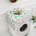 Christmas theme dust cover for washing machine with red berries and pompom trim - Heart Green Leaf