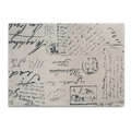 Detailed close-up of retro bohemian placemat with vintage French postal print and stamps - 32x45cm / JIS Letter